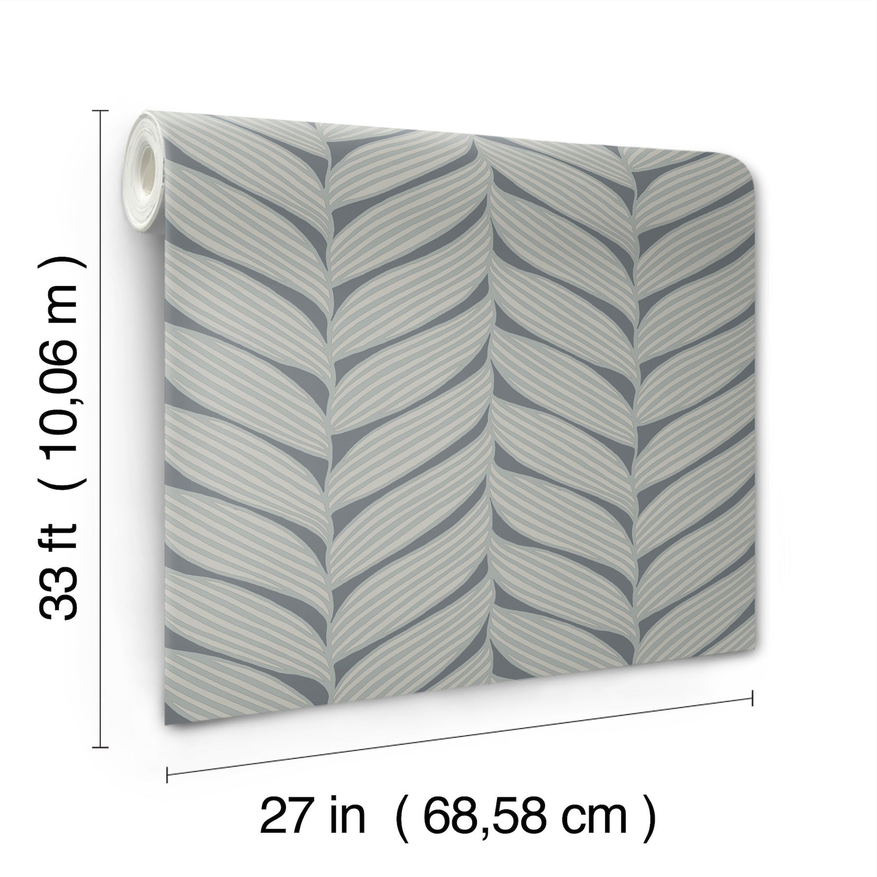 MD7163 Luminous Leaves Charcoal & Silver Modern Metals Wallpaper by York Wallcoverings