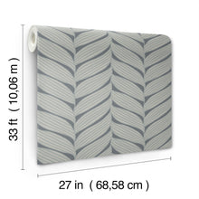 MD7163 Luminous Leaves Charcoal & Silver Modern Metals Wallpaper by York Wallcoverings