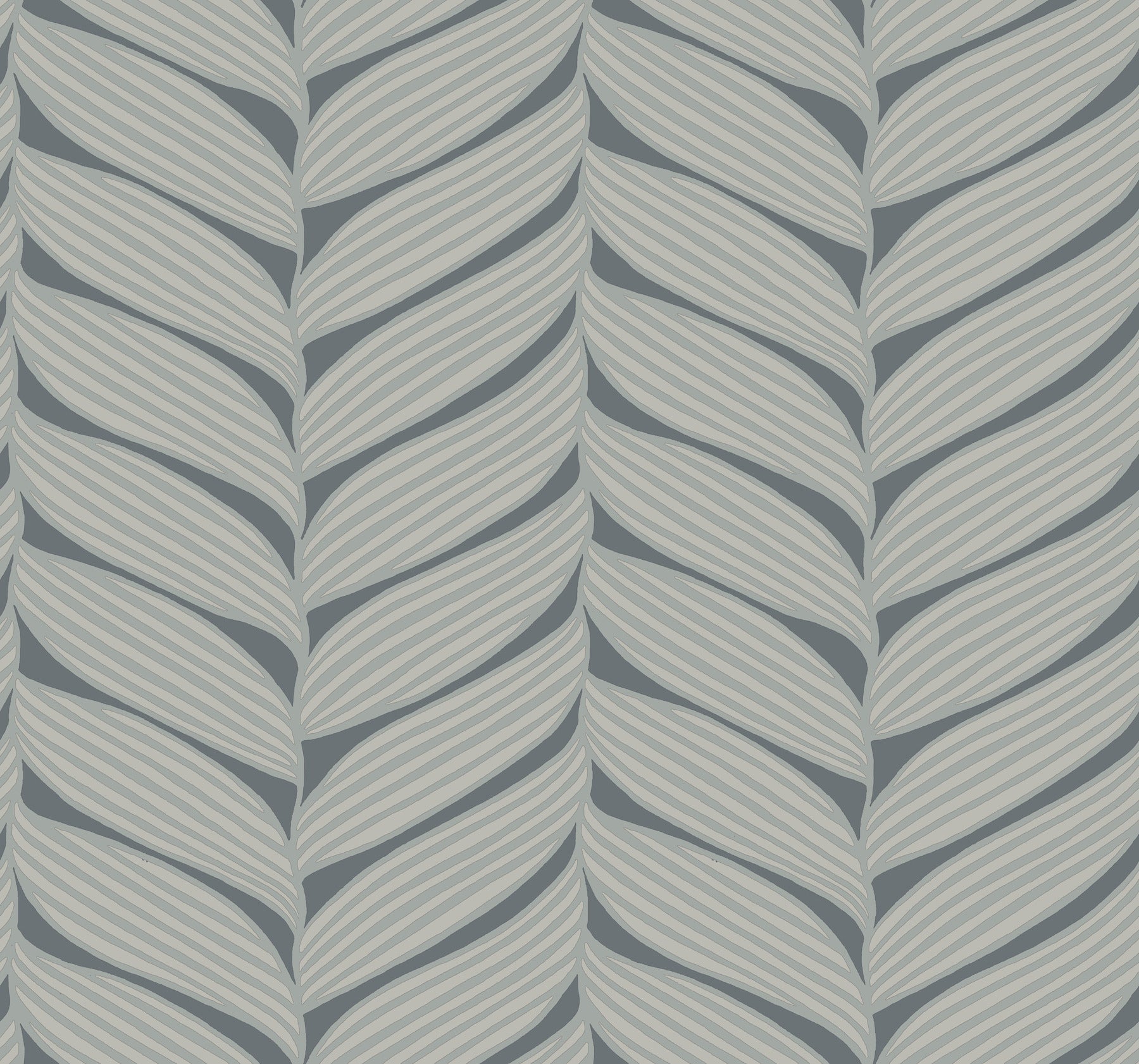 MD7163 Luminous Leaves Charcoal & Silver Modern Metals Wallpaper by York Wallcoverings