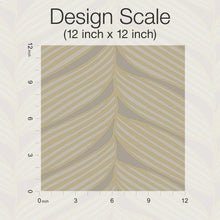 MD7164 Luminous Leaves Grey & Gold Modern Metals Wallpaper by York Wallcoverings