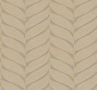 MD7164 Luminous Leaves Grey & Gold Modern Metals Wallpaper by York Wallcoverings