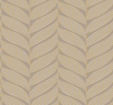MD7164 Luminous Leaves Grey & Gold Modern Metals Wallpaper by York Wallcoverings
