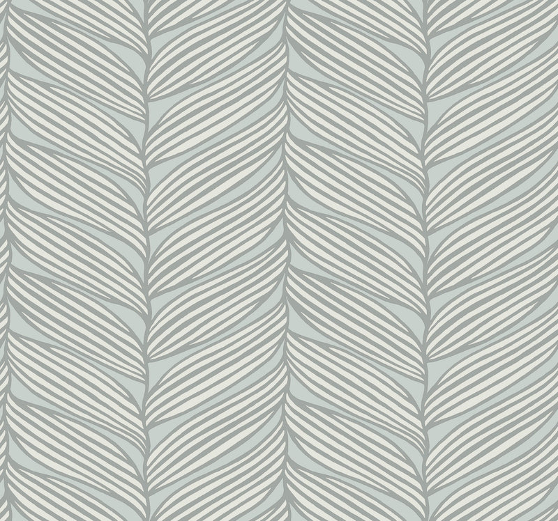 MD7165 Luminous Leaves Spa & Silver Modern Metals Wallpaper by York Wallcoverings