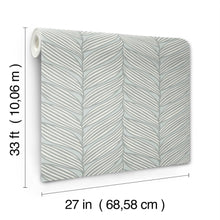 MD7165 Luminous Leaves Spa & Silver Modern Metals Wallpaper by York Wallcoverings