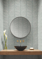 MD7165 Luminous Leaves Spa & Silver Modern Metals Wallpaper by York Wallcoverings