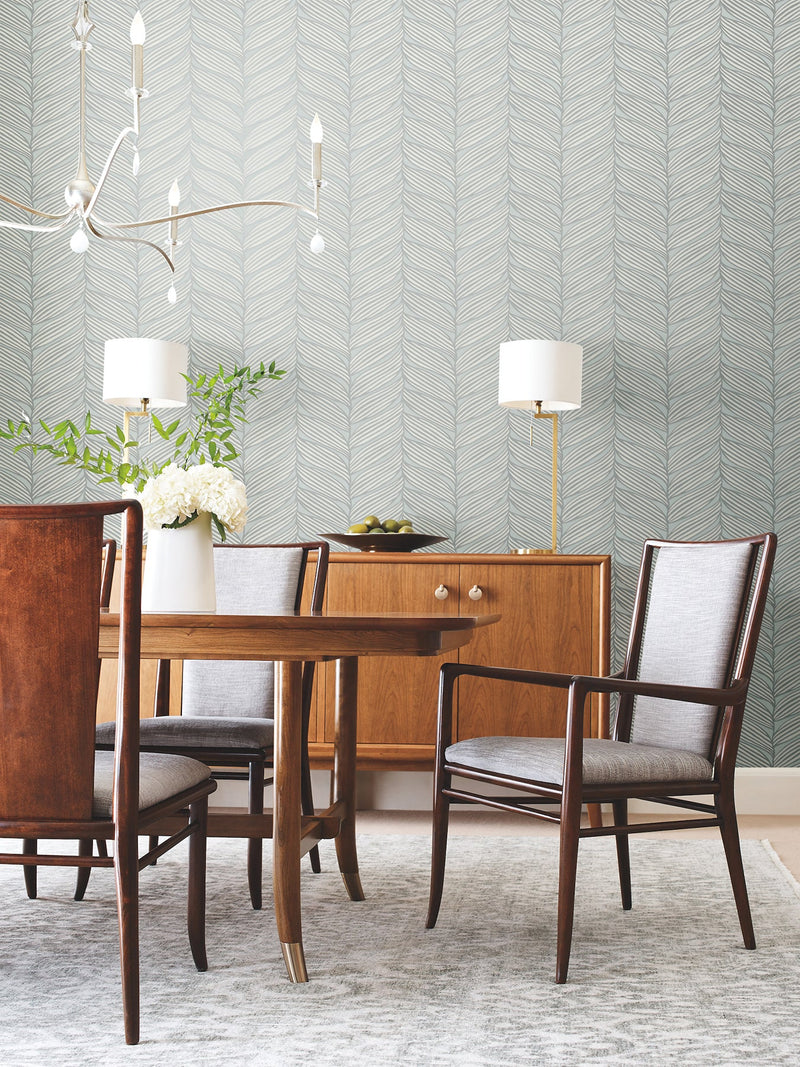 MD7165 Luminous Leaves Spa & Silver Modern Metals Wallpaper by York Wallcoverings