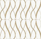 MD7171 Graceful Geo Cream & Gold Modern Metals Wallpaper by York Wallcoverings