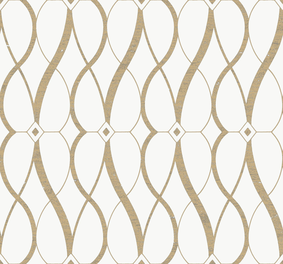 MD7171 Graceful Geo Cream & Gold Modern Metals Wallpaper by York Wallcoverings