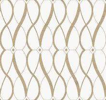 MD7171 Graceful Geo Cream & Gold Modern Metals Wallpaper by York Wallcoverings