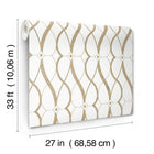 MD7171 Graceful Geo Cream & Gold Modern Metals Wallpaper by York Wallcoverings