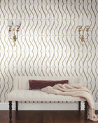 MD7171 Graceful Geo Cream & Gold Modern Metals Wallpaper by York Wallcoverings