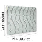 MD7172 Graceful Geo Spa & Silver Modern Metals Wallpaper by York Wallcoverings