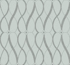 MD7172 Graceful Geo Spa & Silver Modern Metals Wallpaper by York Wallcoverings