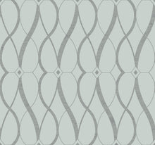 MD7172 Graceful Geo Spa & Silver Modern Metals Wallpaper by York Wallcoverings