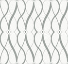 MD7173 Graceful Geo White & Silver Modern Metals Wallpaper by York Wallcoverings