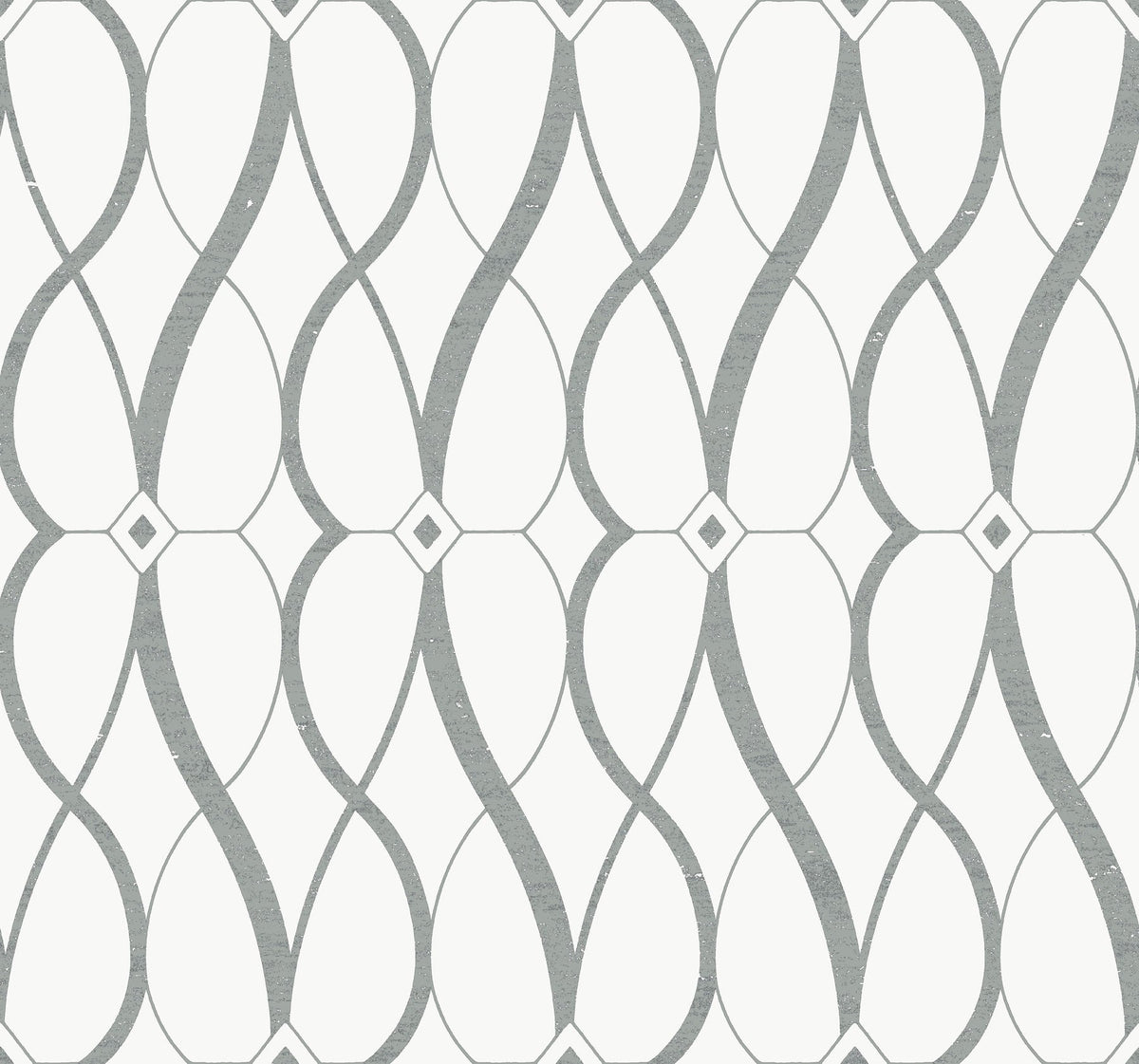 MD7173 Graceful Geo White & Silver Modern Metals Wallpaper by York Wallcoverings