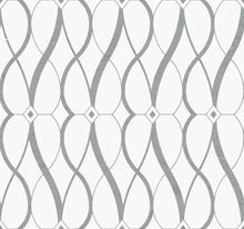 MD7173 Graceful Geo White & Silver Modern Metals Wallpaper by York Wallcoverings