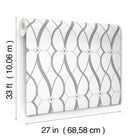 MD7173 Graceful Geo White & Silver Modern Metals Wallpaper by York Wallcoverings
