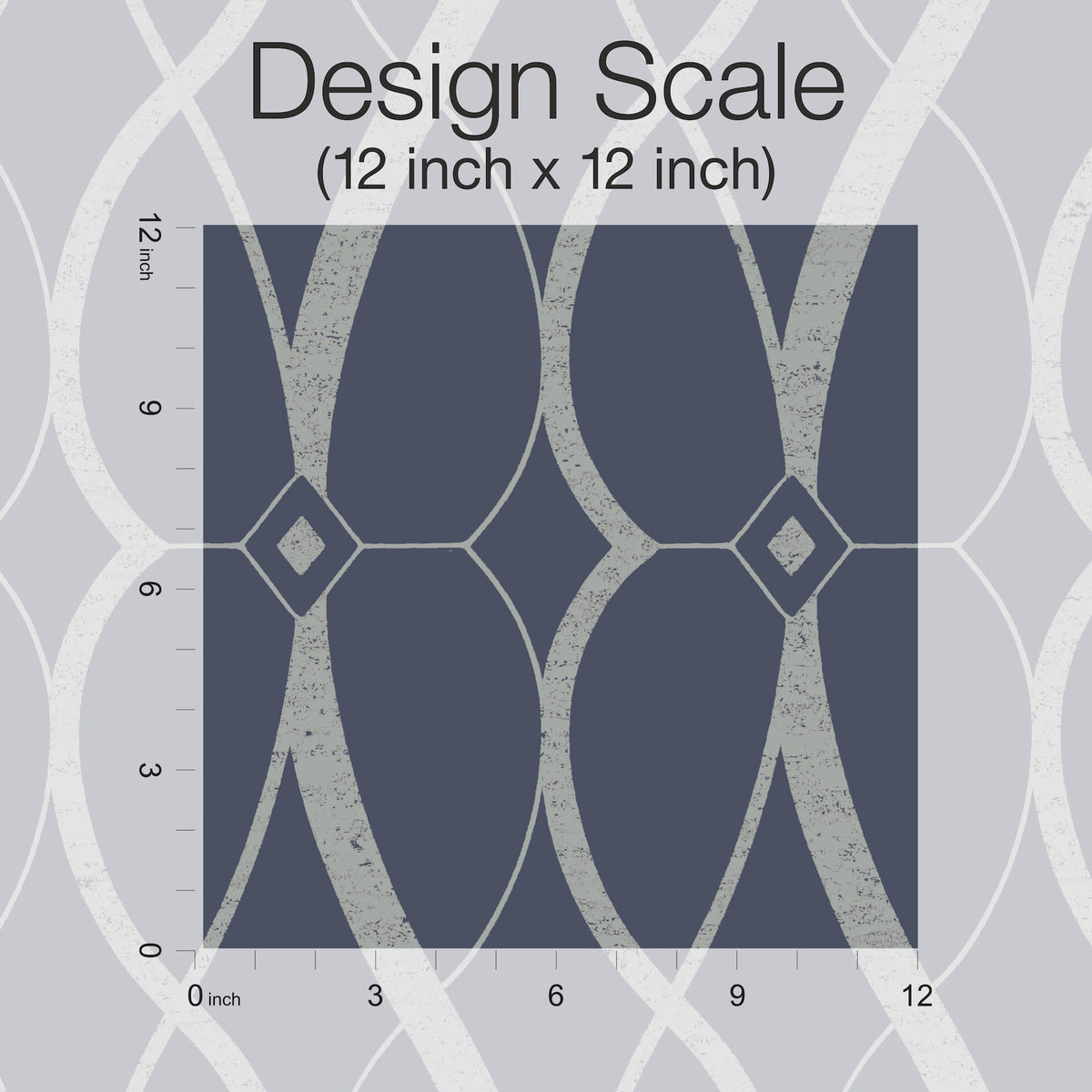 MD7174 Graceful Geo Navy & Silver Modern Metals Wallpaper by York Wallcoverings