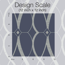 MD7174 Graceful Geo Navy & Silver Modern Metals Wallpaper by York Wallcoverings