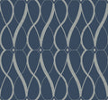 Graceful Geo Navy & Silver Modern Metals Wallpaper by York Wallcoverings