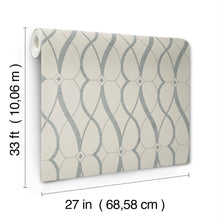 MD7175 Graceful Geo Beige & Silver Modern Metals Wallpaper by York Wallcoverings