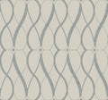 Graceful Geo Beige & Silver Modern Metals Wallpaper by York Wallcoverings