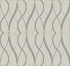 MD7175 Graceful Geo Beige & Silver Modern Metals Wallpaper by York Wallcoverings