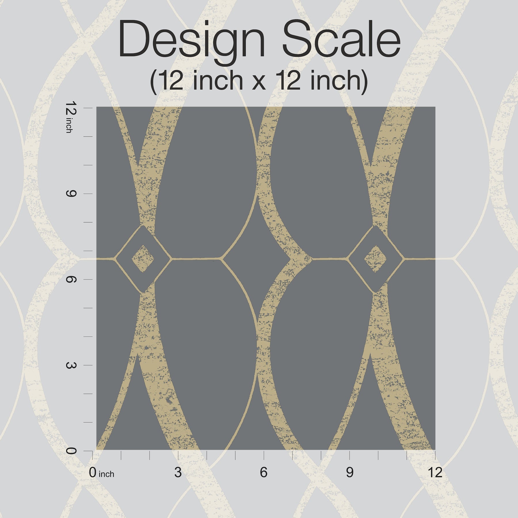 MD7176 Graceful Geo Smoke & Gold Modern Metals Wallpaper by York Wallcoverings