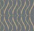 Graceful Geo Smoke & Gold Modern Metals Wallpaper by York Wallcoverings