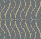MD7176 Graceful Geo Smoke & Gold Modern Metals Wallpaper by York Wallcoverings
