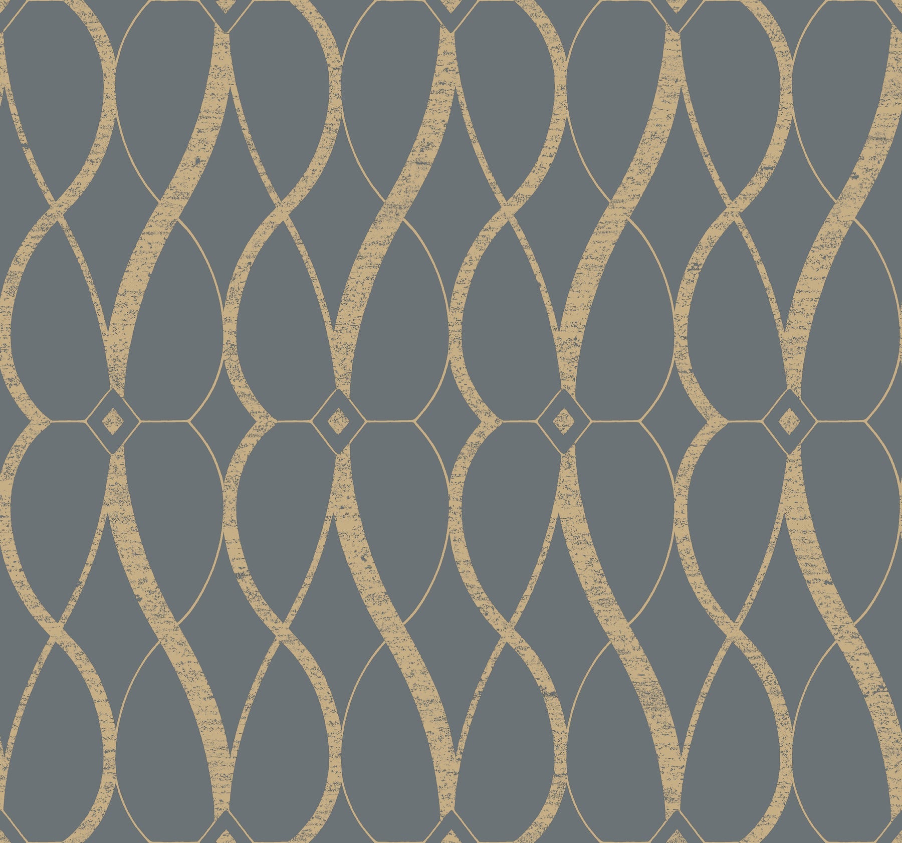 MD7176 Graceful Geo Smoke & Gold Modern Metals Wallpaper by York Wallcoverings