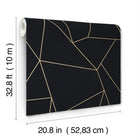 MD7181 Nazca Black & Gold Modern Metals Wallpaper by York Wallcoverings