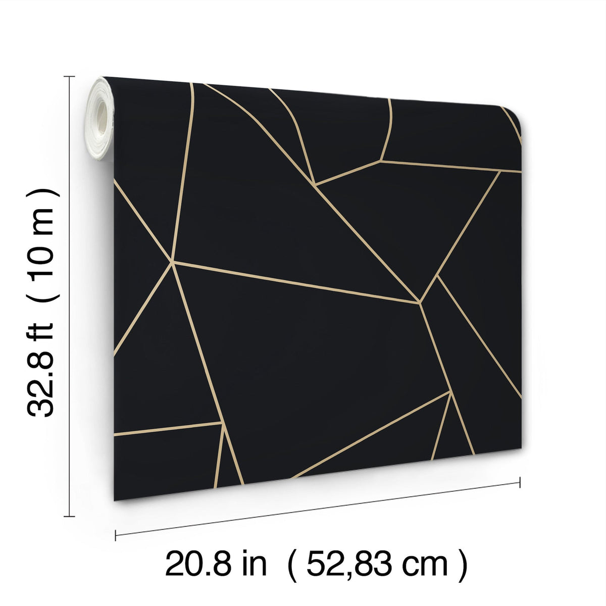 MD7181 Nazca Black & Gold Modern Metals Wallpaper by York Wallcoverings