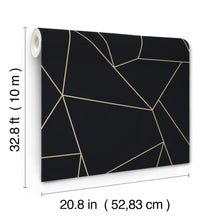 MD7181 Nazca Black & Gold Modern Metals Wallpaper by York Wallcoverings