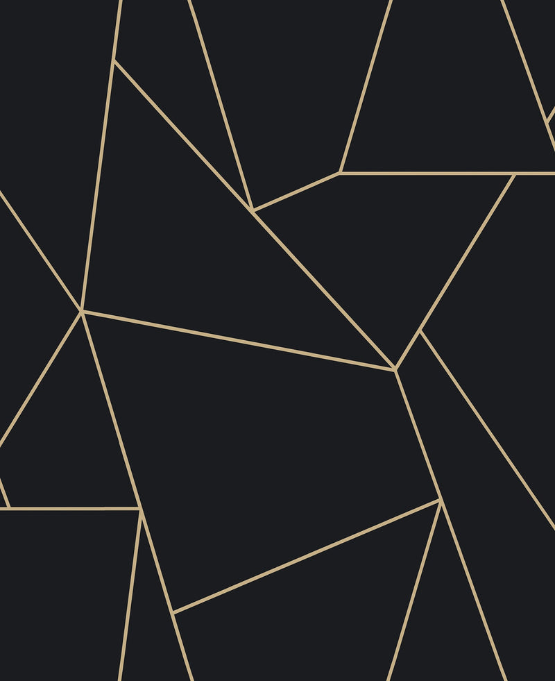 MD7181 Nazca Black & Gold Modern Metals Wallpaper by York Wallcoverings