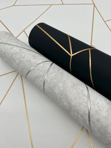 MD7182 Nazca White & Gold Modern Metals Wallpaper by York Wallcoverings