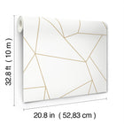 MD7182 Nazca White & Gold Modern Metals Wallpaper by York Wallcoverings