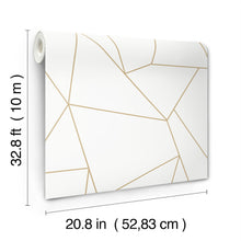 MD7182 Nazca White & Gold Modern Metals Wallpaper by York Wallcoverings