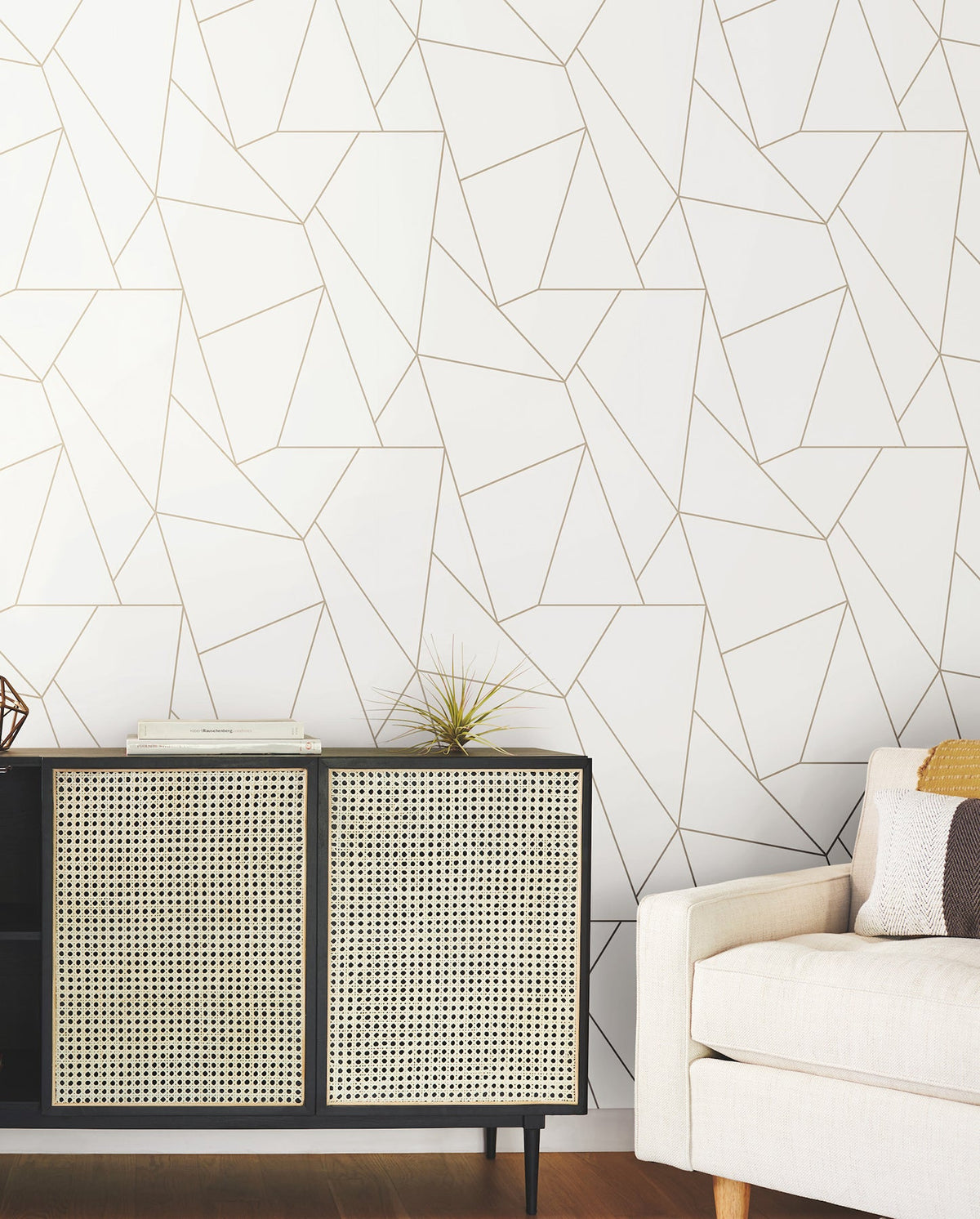 MD7182 Nazca White & Gold Modern Metals Wallpaper by York Wallcoverings