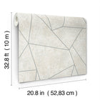 MD7183 Nazca Neutral & Silver Modern Metals Wallpaper by York Wallcoverings