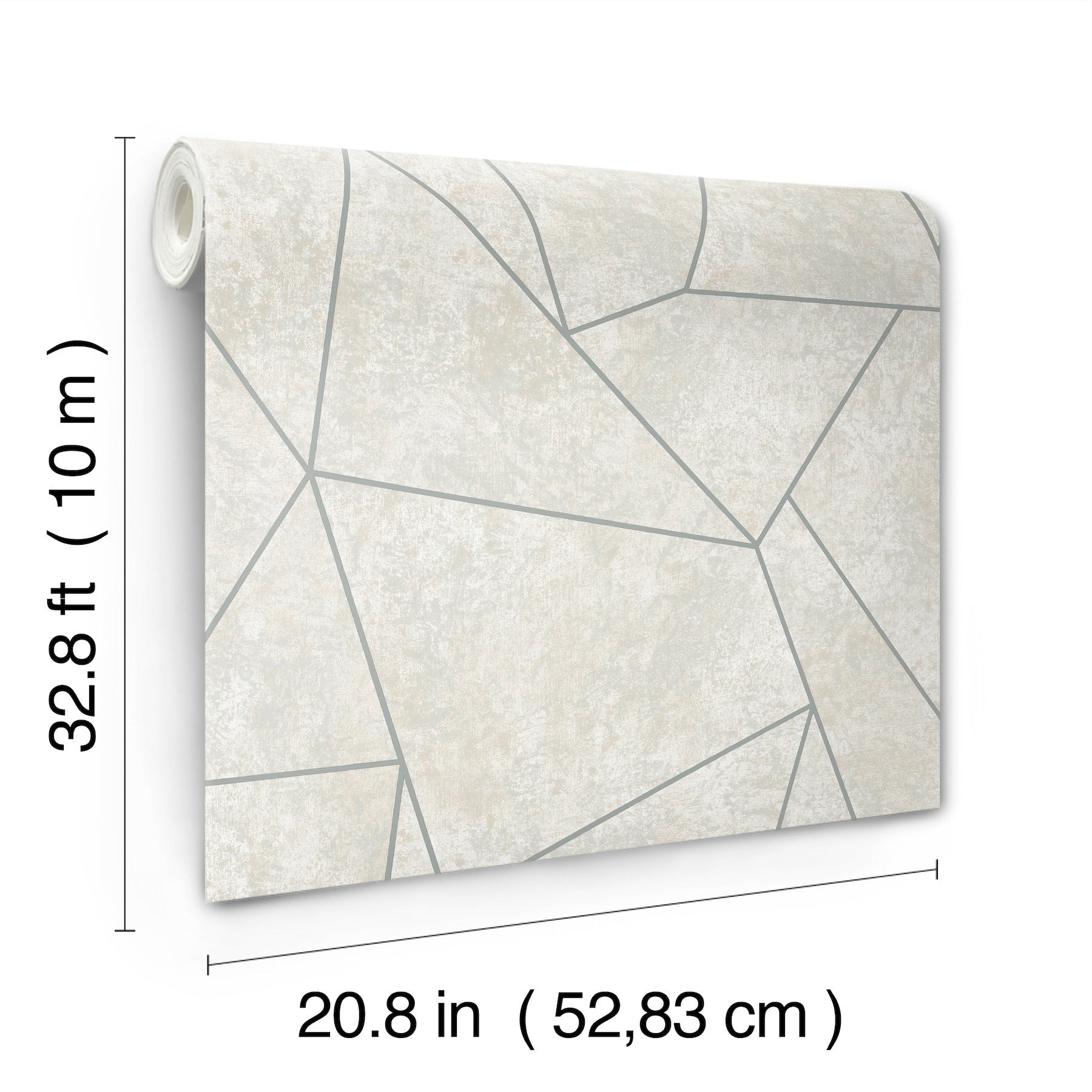 MD7183 Nazca Neutral & Silver Modern Metals Wallpaper by York Wallcoverings