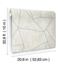 MD7183 Nazca Neutral & Silver Modern Metals Wallpaper by York Wallcoverings