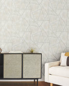 MD7183 Nazca Neutral & Silver Modern Metals Wallpaper by York Wallcoverings
