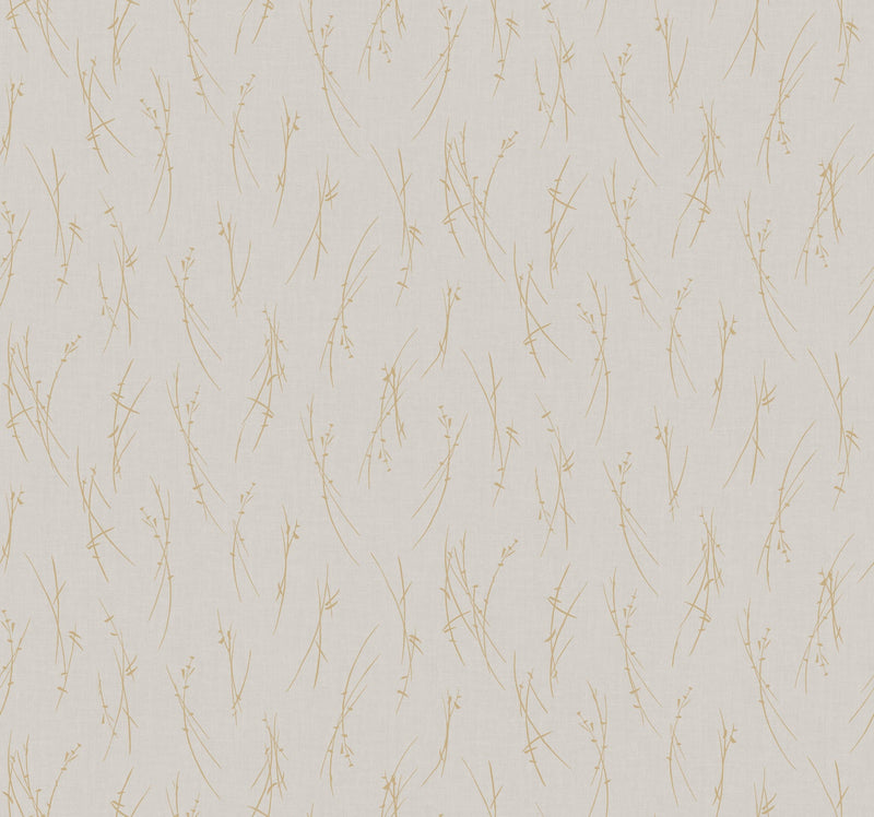 MD7191 Sprigs Light Grey & Gold Modern Metals Wallpaper by York Wallcoverings