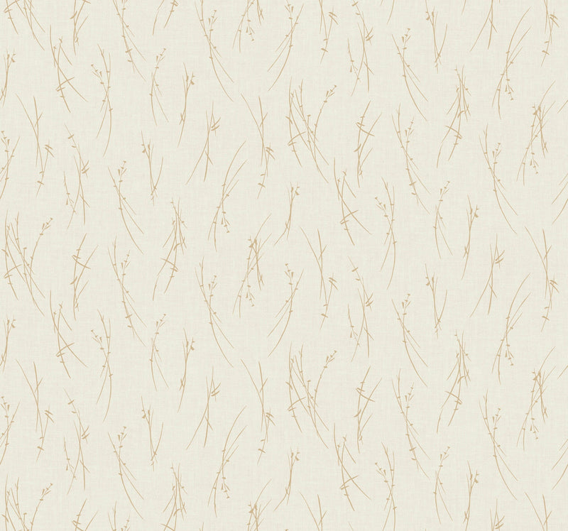 MD7192 Sprigs Cream & Gold Modern Metals Wallpaper by York Wallcoverings