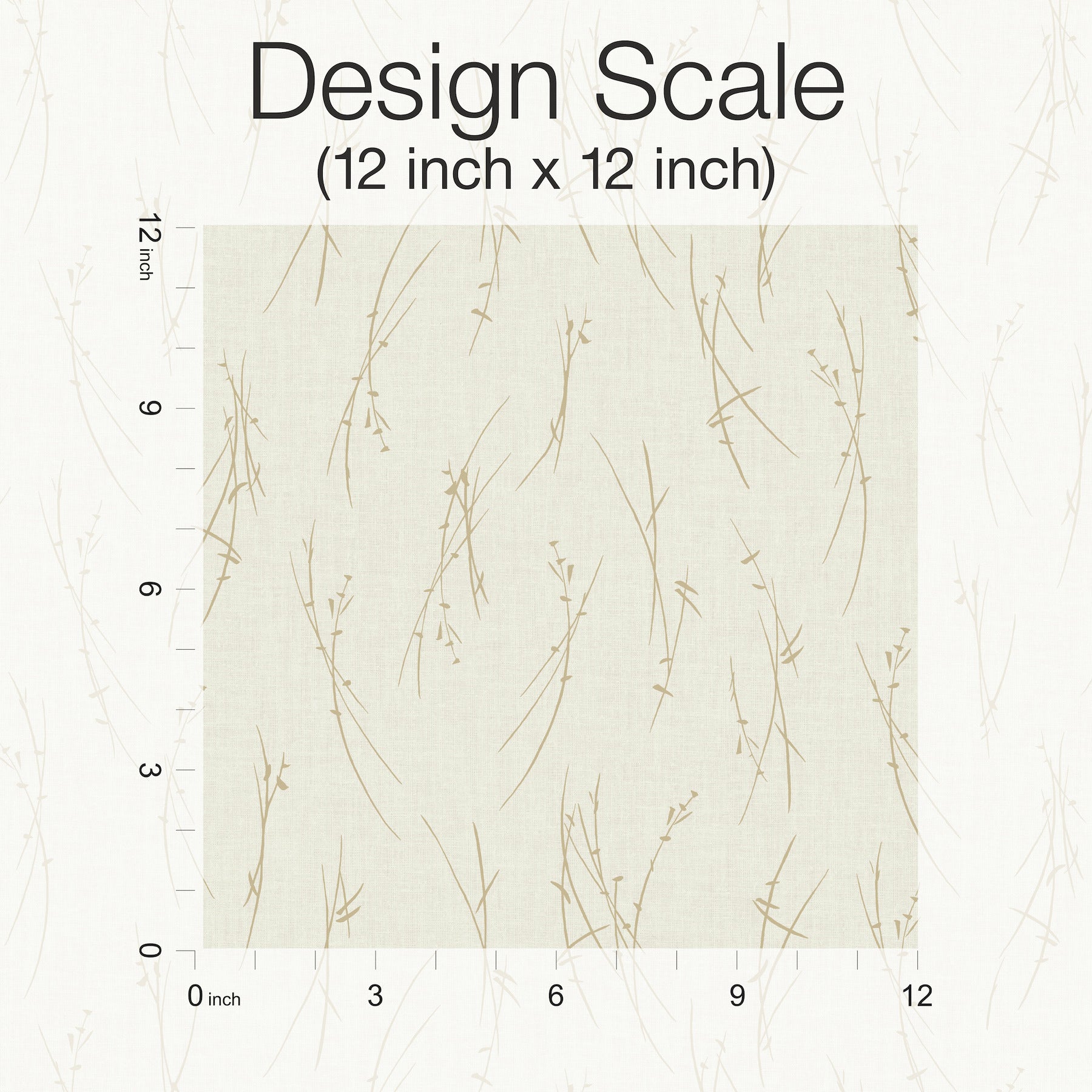 MD7192 Sprigs Cream & Gold Modern Metals Wallpaper by York Wallcoverings