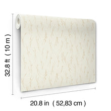MD7192 Sprigs Cream & Gold Modern Metals Wallpaper by York Wallcoverings