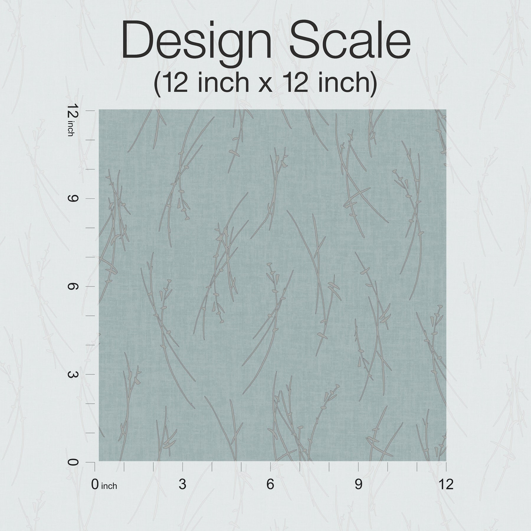 MD7193 Sprigs Smokey Blue & Silver Modern Metals Wallpaper by York Wallcoverings