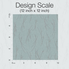 MD7193 Sprigs Smokey Blue & Silver Modern Metals Wallpaper by York Wallcoverings